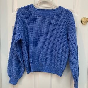 Freshman Waffle Knit Blue Sweater - Large